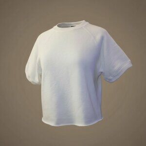 AG Adriano Goldschmied White Short Sleeve Sweatshirt Top Small Made USA